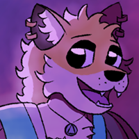 Sawyer the fox being braggadocious under bisexual lighting
