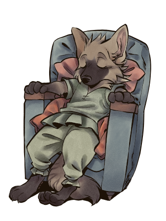 Pinède Kevin fast asleep in an armchair